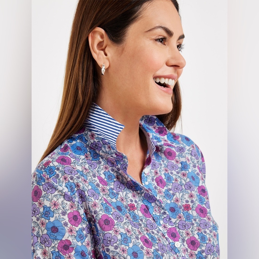Talbots Purple and Blue Button Down Shirt 💎 - Picture 11 of 13